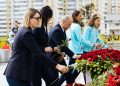 Участники Кубка Победы возложили цветы к стеле «Минск – город-герой»